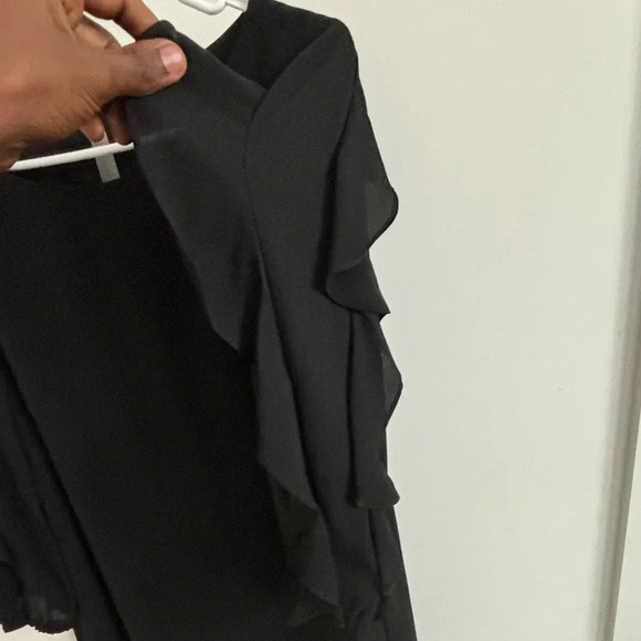 Vince Camuto Dress 8 Minimalist Sheath Ruffle Sleeve Scoop Neck Cocktail  Mini - Picture 4 of 7